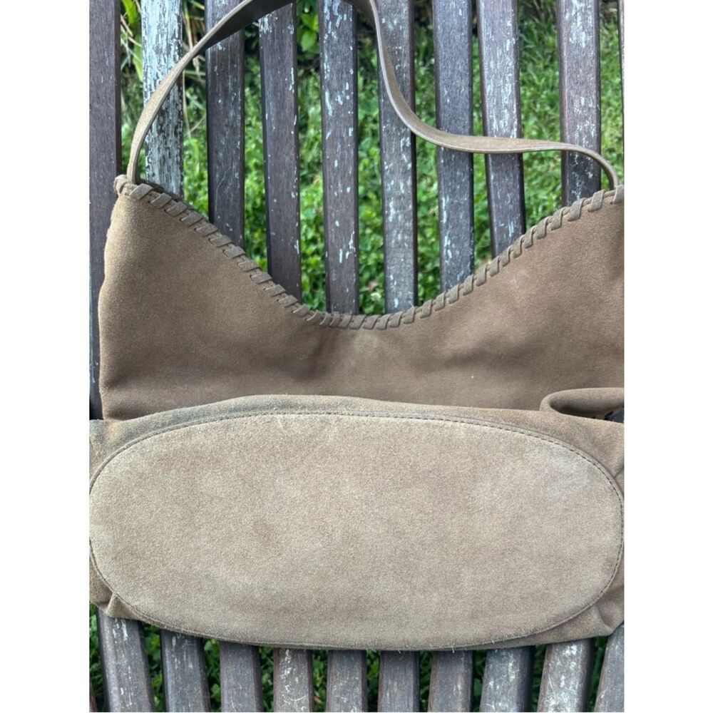 TORY BURCH Marion River Rock Suede Hobo Bag - Picture 6 of 10